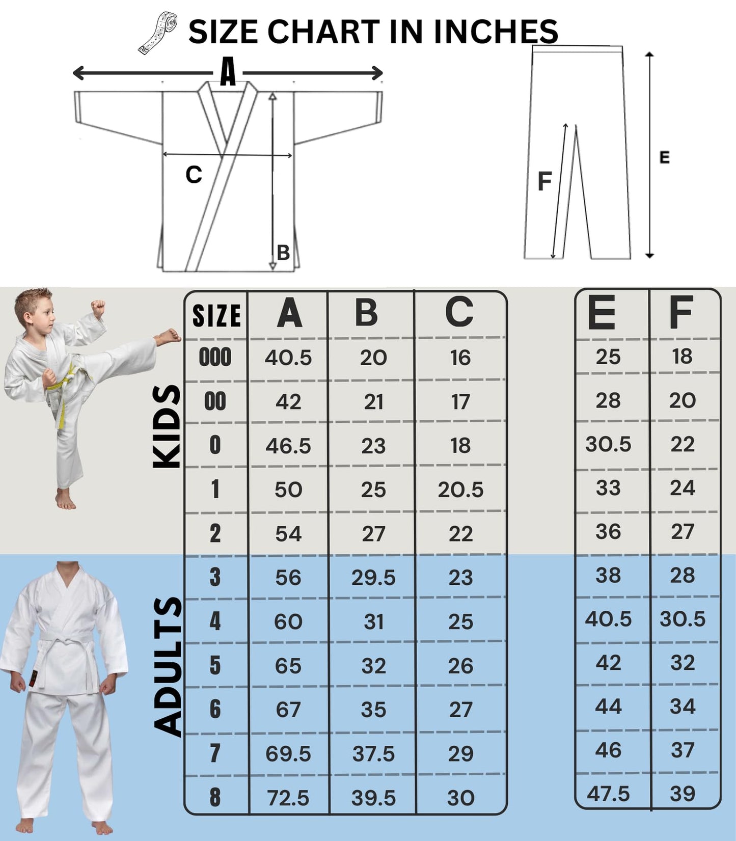 Karate Uniform 7.5oz Medium Weight For Kids & Adults Student Martial Arts Gi With Free White Belt (Copy)