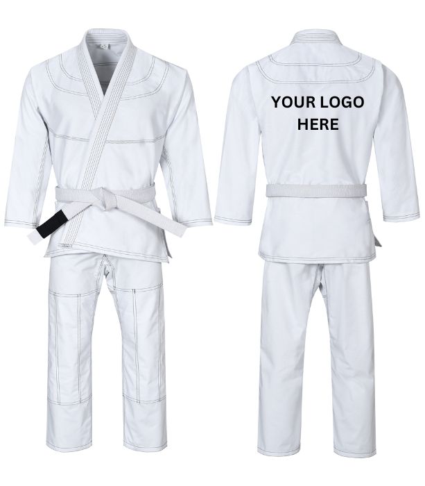 Custom White BJJ Gi Ultra Light White / A0 / Send Your Logo To knockoutfg@gmail.com