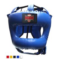 Full Face Head Guard made by Leather For Professionals (Blue)
