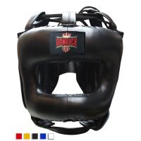 Full Face Head Guard made by Leather For Professionals (Black)