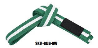 BJJ Belts For Kids & Adults, White Strip Belt With Sleeve Bar for Ranking Stripes