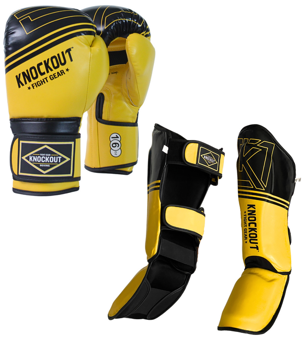 Kickboxing Gloves & Shin Guards Set