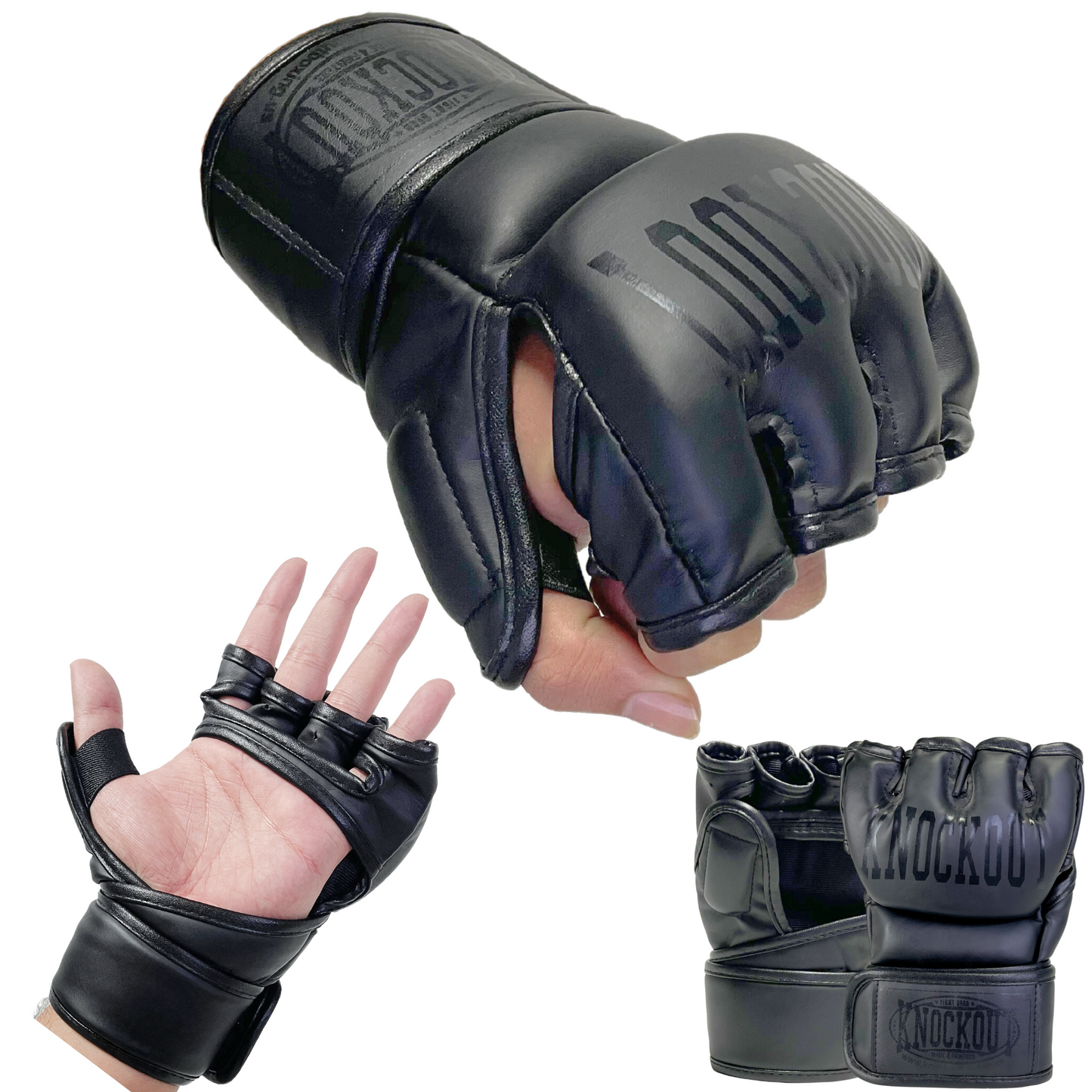 Grappling UFC MMA Gloves for Men Women, Training & Sparring, Martial Arts Punching Bag Gloves with Open Palms Kickboxing Gloves, Muay Thai, MMA