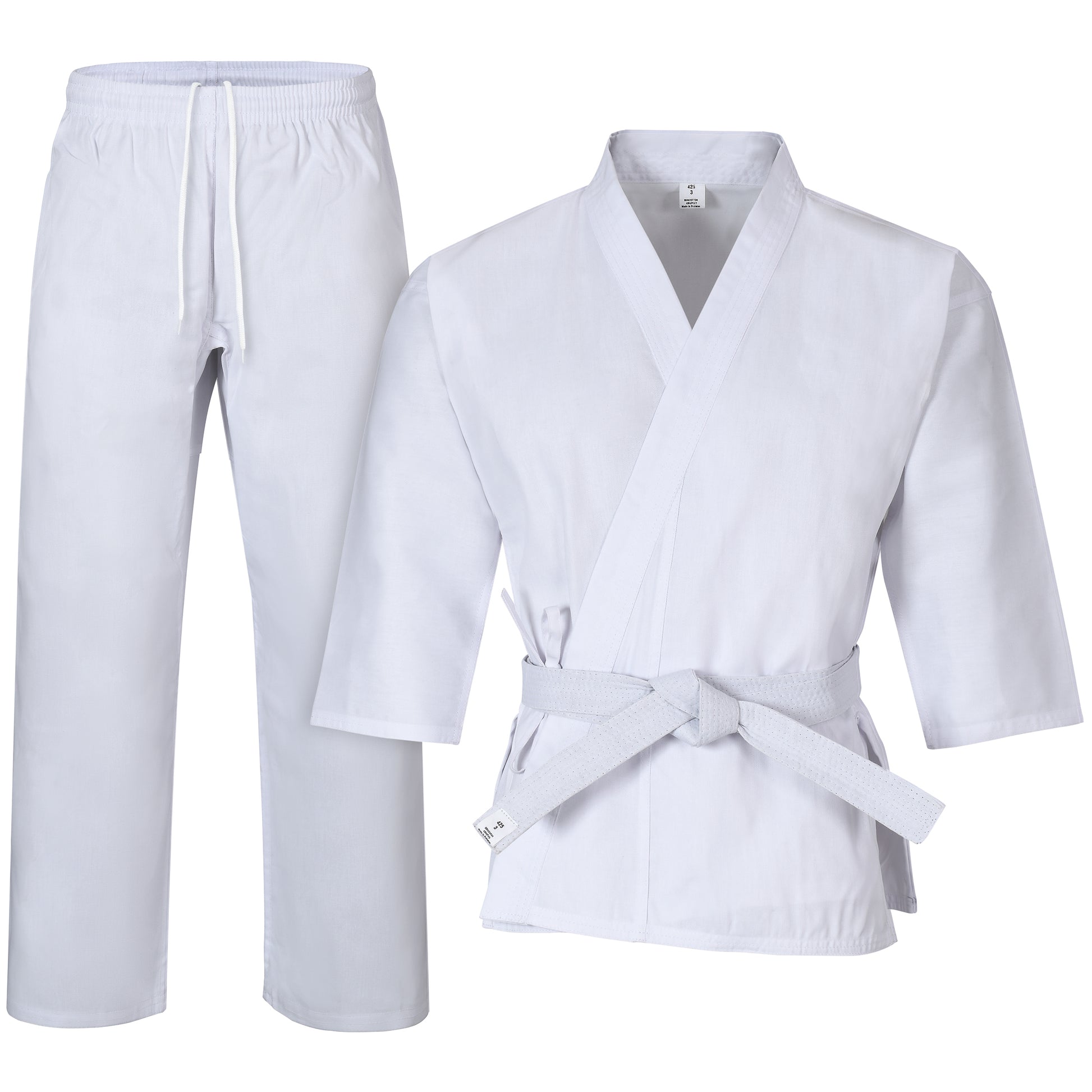 karate gear White Karate Uniform 8.5oz Medium Weight Gi – Knockout Boxing US