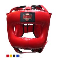 Full Face Head Guard made by Leather For Professionals (Red)