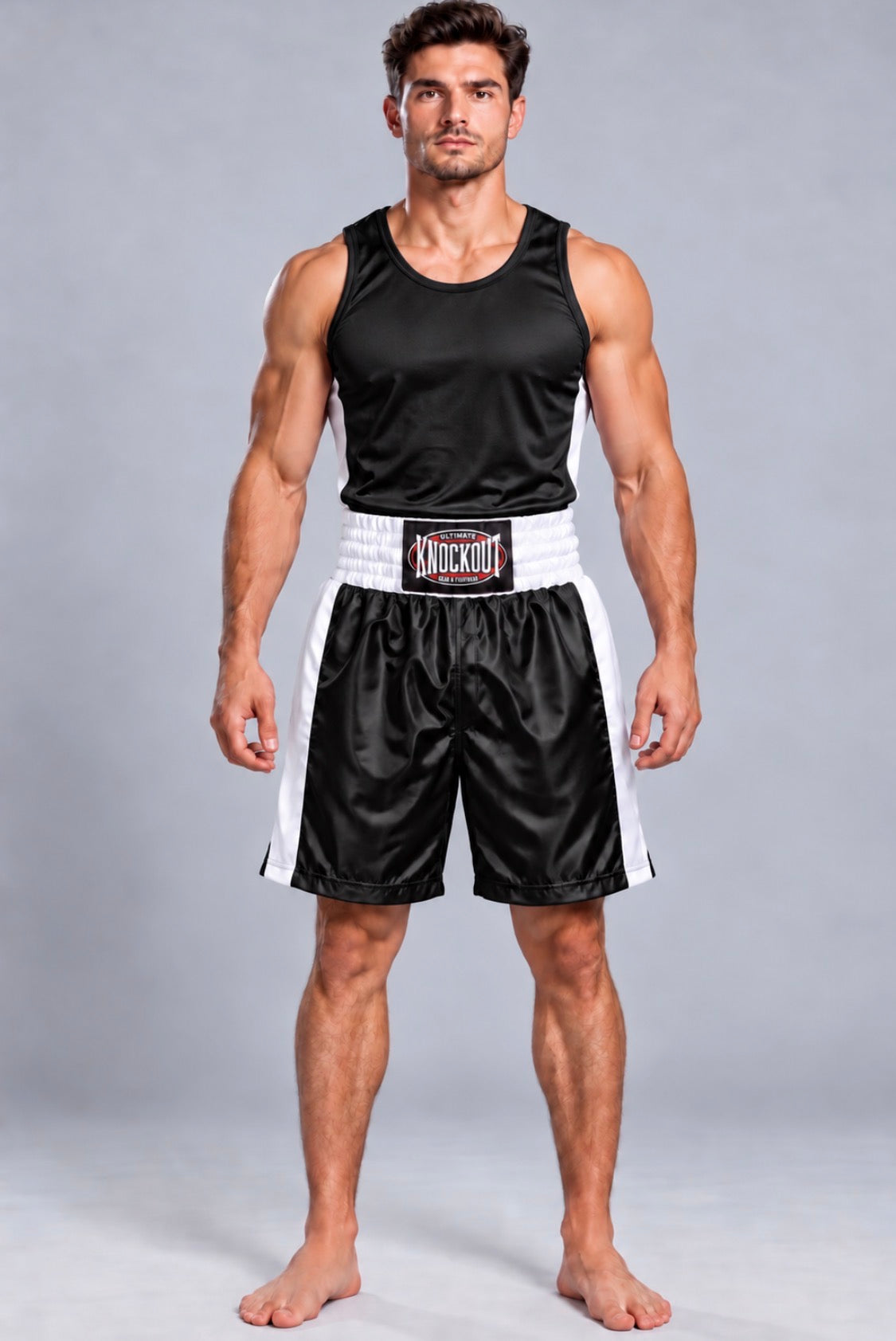 Black boxing uniform