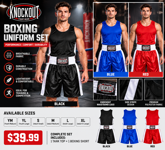 Knockout Boxing Uniform Set – Tank Top & Shorts